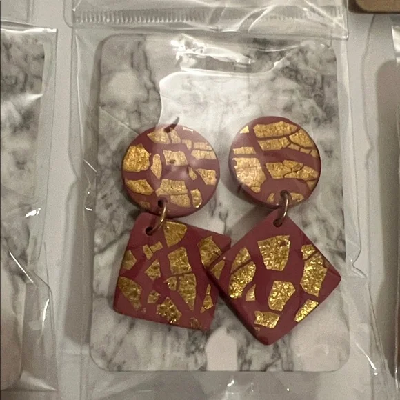 Colorful Homemade Clay Earrings Set Bundle (12pairs) - Picture 3 of 14